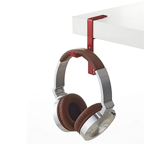 OneCut Headphone Hanger & Bag Hook, Universal Aluminum Metal Headphone Stand Holder for Bag and PC Gaming Headset & Bluetooth Wireless Headphone (Red)
