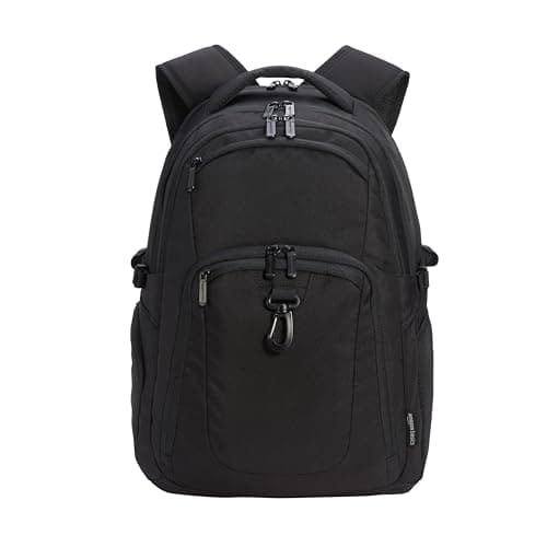 Amazon Basics 17-Inch Laptop Backpack, Water Resistant Rucksack for Business Travel, Work or School, Padded Shoulder Straps, Black