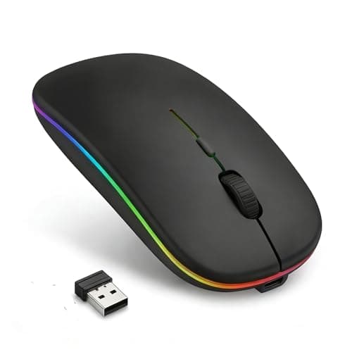 Wireless Mouse Rechargeable, Dual Mode 2.4G+BT Silent Slim Bluetooth Mouses