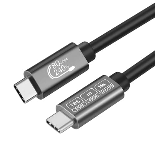 Thunderbolt 5 Cable 80Gbps 1M , Compatible with Thunderbolt 4/3 USB C |