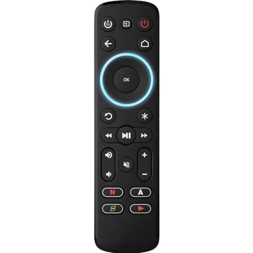 One For All Streamer Remote – Universal Remote Control for up to 3 devices Streamer boxes (Roku, Apple TV and more) TV and Sound bar – Learning feature - Backlit keys - Black – URC7935