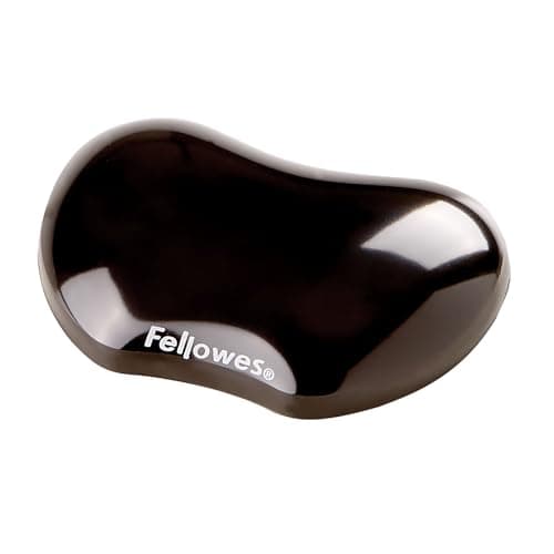 Fellowes Wrist Rest - Crystals Gel Flex Rest with Non Slip Rubber Base - Ergonomic Mouse Mat Wrist Support, Keyboard Rest for Computer, Laptop, Home Office Use - Black