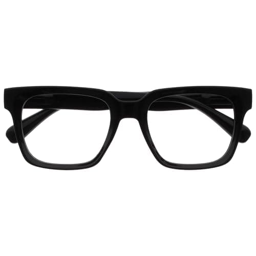 OPULIZE ERA Blue Light Glasses for Women & Men-Clear Lens-Anti-Reflective and Anti-Glare-UV400 Protection-Oversized Frame-Computer and Screen Glasses-Black - +0.00(Pack 1 of with 1 Pouches)