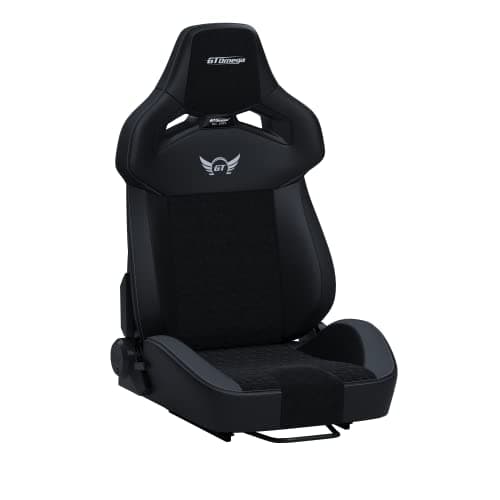 GT Omega RS12 Simulator Seat with Lumbar Support Cushion - Carbon Edition