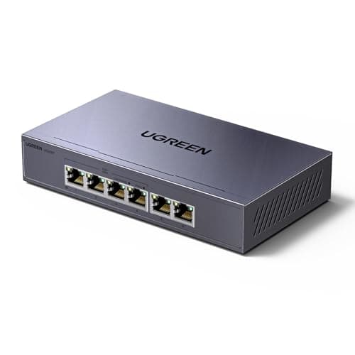 UGREEN 6 Port PoE+ Network Switch, 4 PoE & 2 Gigabit Ports
