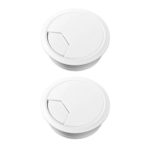2 Pcs Desk Grommet,60mm White Desks Cable Hole Cover,Desk Cable Grommet