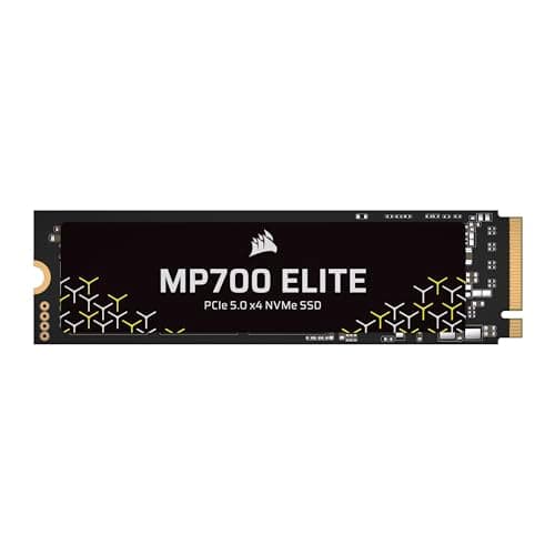 Corsair MP700 ELITE 1TB PCIe 5.0 x4 NVMe M.2 SSD – Up to 10,000MB/sec – High-Density 3D TLC NAND – M.2 2280 - DirectStorage Compatible – Black