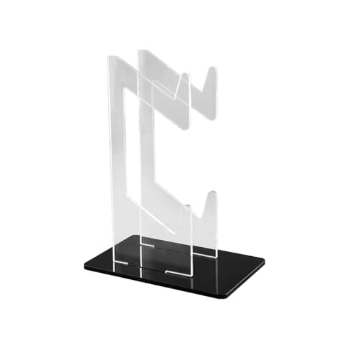 Hopzab Acrylic Double-Layered Gaming Controller Stand, Universal Desktop Storage Rack for Gamepads and Headphones, Space-Saving Display Shelf, Stable Non-Slip Design(Black)