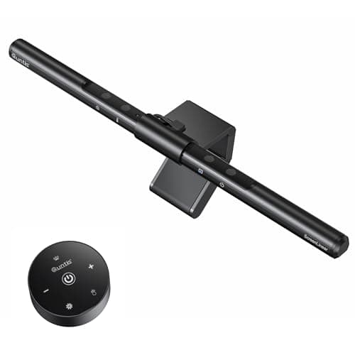 Quntis 40cm Wireless Monitor Light bar Remote &Touch Control 78LED 900Lux | 2H Timer Auto Stepless Dimming & Color Temperature, Ra≥98 Anti-Blue Light PC Curved Computer Screen Lamp, Fits Monitor 17-27"