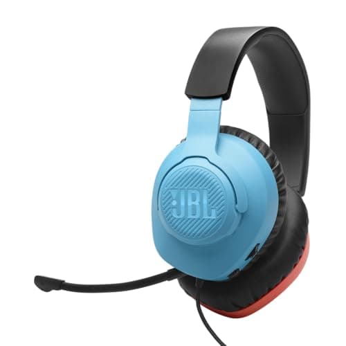 JBL Quantum 100N, Wired Over-Ear Gaming Headset, Blue/Red