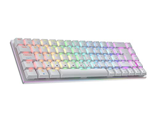 Ranked G65 Guardian 65% | Full Aluminum Frame | Ultra Slim Hot Swappable Mechanical Gaming Keyboard | 69 Keys RGB Backlit for PC / Mac | QWERTY ISO UK Layout ( White , Gateron Low Profile Blue )