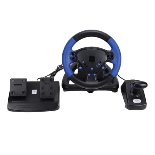 Force Feedback Racing Wheel Immersive Driving Experience for PC IOS Compatible 4 in 1 Gaming Steering Wheel and Pedals for Racing Enthusiasts