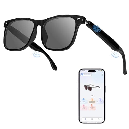Smart Glasses, Luckits AI Bluetooth Glasses with Speaker 115 Languages AI Translator Accents Real Time Translation UV Protection Polarized Lens Sunglasses Glasses for Men & Woman Gaming Meeting Travel