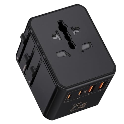 Auxmir Universal Travel Adapter Worldwide, 25W Fast Charging, USB-C & USB-A
