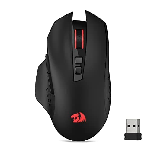 Redragon M656 Gainer Wireless Gaming Mouse, 4000 DPI 2.4Ghz Wireless Gamer Mouse w/ 5 DPI Levels, 7 Macro Buttons, Red LED Backlit & Pro Software/Drive Supported, for PC/Mac/Laptop | Cable-Free 0 Delay, Smooth Precise Tracking, Custom Macro Keybinds, Ergonomic Grip Body Comfort