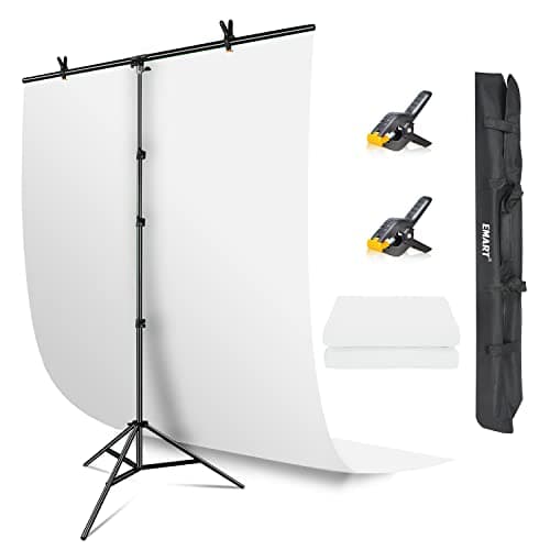 EMART White Backdrop with Stand,5x7ft White Screen Photography Backdrop Kit