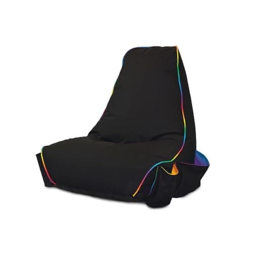 rucomfy Childrens Gaming Beanbag Chair with Utlility Pockets - LED Piping