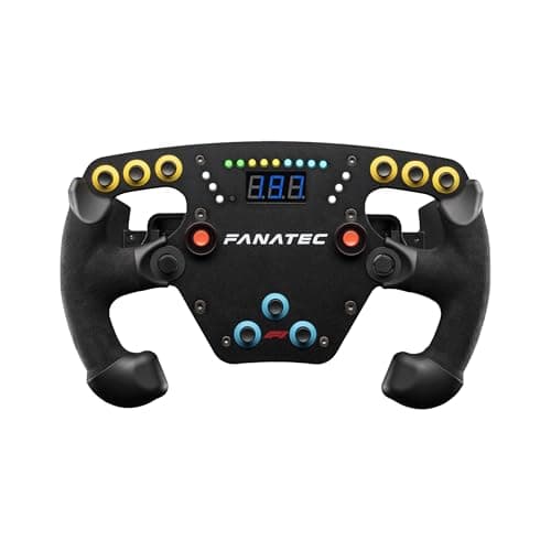 Fanatec Sim Racing ClubSport Steering Wheel F1 Esports V2 – Officially Licensed Formula 1™ Product, Alcantara Grips, LED Display, Magnetic Paddles, Integrated Vibration Motors – PC | Officially Licensed Formula 1 Product, LED Display, Magnetic Shift Flippers, Integrated Vibration Motors