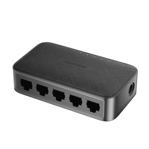 BENFEI 5-Port Gigabit Ethernet Switch, Wall Mount & Desktop Network Switch Hub, Ethernet Splitter, Plug & Play, Unmanaged, Compact, with LED, Fanless Quiet (For Router, NAS, Laptop, Gaming)