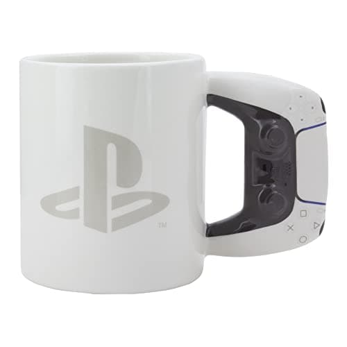 Paladone PlayStation Shaped Ceramic Coffee Mug - Officially Licensed PS5 Novelty Gifts, Featuring Controller Handle 480ml (16 fl oz)