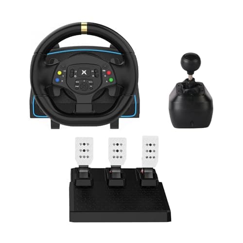 DOYO Gaming Steering Wheel with Hall Pedals and H Shifter for PC, PS3