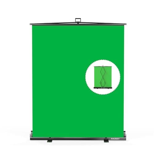 【Easy Set Up】 RAUBAY 59.8 x 82.7in Collapsible Green Screen Backdrop