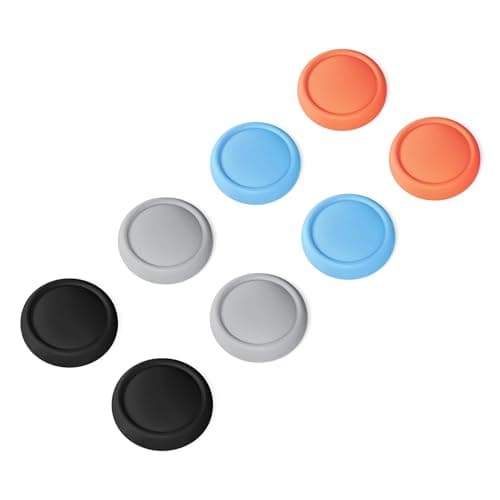 PlayVital Thumb Grips for Nintendo Switch 2, 8-Pack Silicone Joystick Caps for Joycon 2 Accessories, Comfort Thumbstick Grip Covers - Black & Gray & Blue & Orange