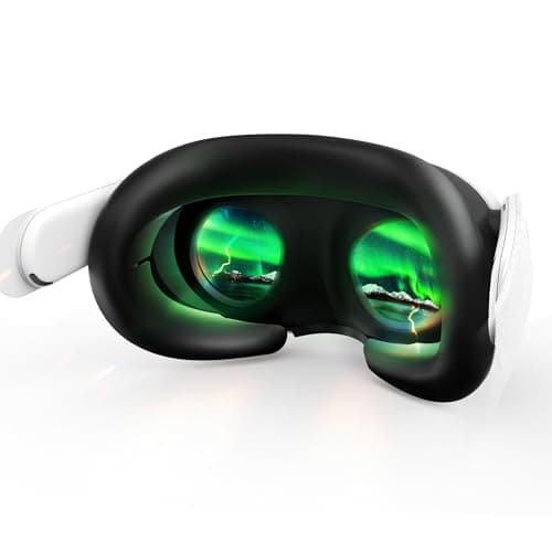 AMVR Face Cover Compatible with Meta/Oculus Quest 3 Headset Accessories, Comfy Silicone Face Cushion Pad Fits Facial Interface, Sweatproof VR Mask to Enhance Your Gaming Experience (Black face cover)
