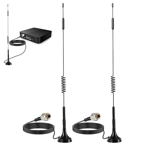 2Pack 4G LTE Antenna 7dBi High Gain SMA Male Aerial with 3m Magnetic Base with SMA Connector Signal Booster for Netgear TP-Link Router Modem Hotspot Wireless Router Hub Indoor Outdoor