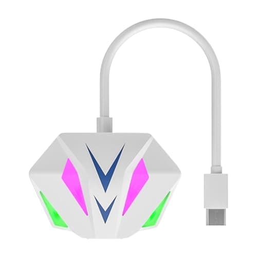 Laptop Ethernet Adapter Plug N Play, No Driver, Colorful RGB Lighting
