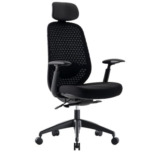 SEATCO S1 Ergonomic Office Chair, Adjustable Seat Depth,4D Armrests, Black