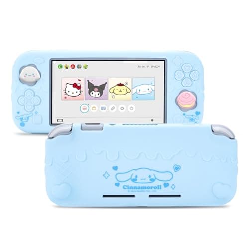 Kuitmor Switch Lite Case,Soft Silicone Protective Case,Anti-Scratch Protective Cover Compatible with Switch Lite 2019 with 2 Thumb Grip Caps (Blue)