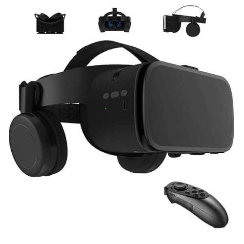 VR Set Virtual Reality VR for Phone, Wireless Bluetooth VR Headset VR Goggles 110°FOV, Support 4.7-6.3" Cellphone Compatible for Android iOS iPhone 16 Pro 15 14 13 12 11 Pro Samsung Phones (Black)