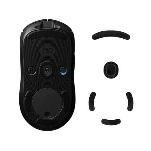 kwmobile Mouse Feet Replacement Compatible with Logitech G Pro Wireless Gaming Computer Mouse Skates Sticker - Black