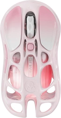 GravaStar Mercury M1 Pro Wireless Gaming Mouse – 26,000 DPI PAW3395DM Sensor - Magnesium Alloy - Wired / 2.4GHz / Bluetooth - 5 Programmable Buttons - Up to 200-Hour Battery - Gradient Pink