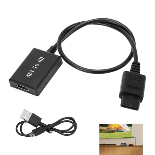 N64 to HDMI Adapter for GameCube SNES SFC, HDMI adapter Value N64 Converter Cable Retro Console 1080P HD Video Upscaler with 16:9 Output HDTV Monitor Projector, Plug and Play AV Link with USB Power