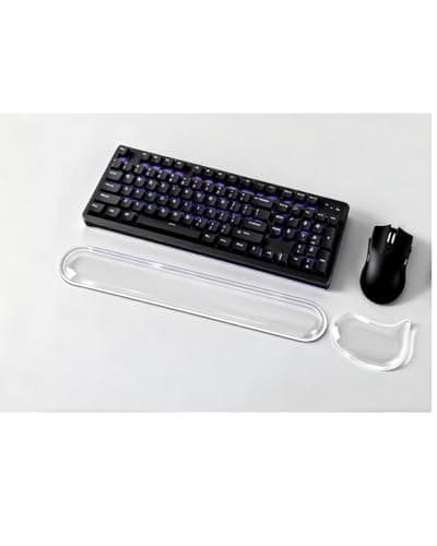 TAODICO Clear Gel Keyboard Wrist Rest with Mouse Pad Wrist Support, Ergonomic Wrist Rest for Computer Keyboard and Mouse, Non-Slip Cooling Keyboard Pad for Office, Gaming & Laptop (Transparent)