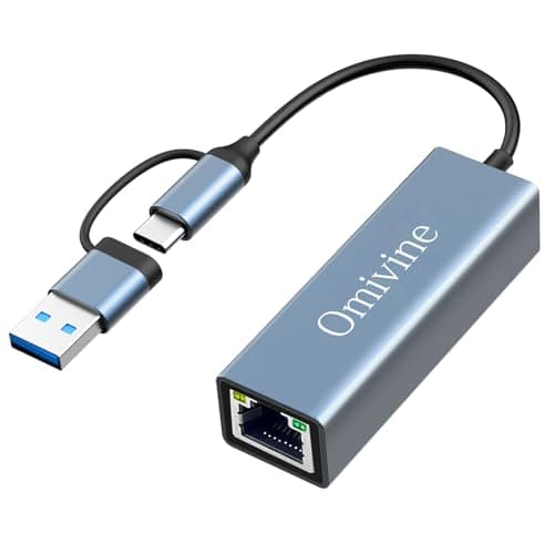 USB 3.0 to Ethernet Adapter with USB-C to RJ45 Gigabit LAN 1000 Mbps Wired Network, Ethernet to Type-C 10/100/1000Mbps Network Adapter for Windows XP, MAC OS, Linux, VISTA 7 8 10 11 and more
