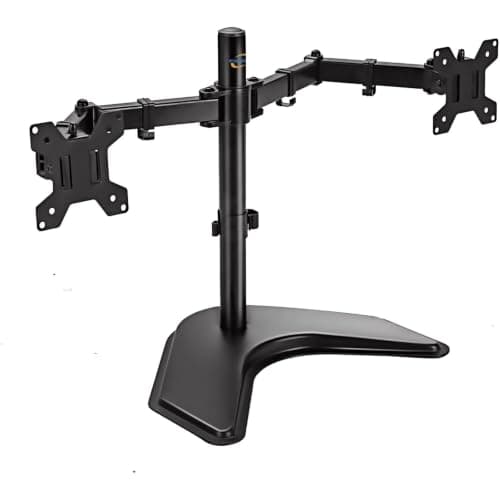 Multibao Double Dual Monitor Display Arm Mount Computer LED LCD Stand For 13''-27" Screen Desk Adjustable Double Monitors Arm With VESA 75 & 100mm Black