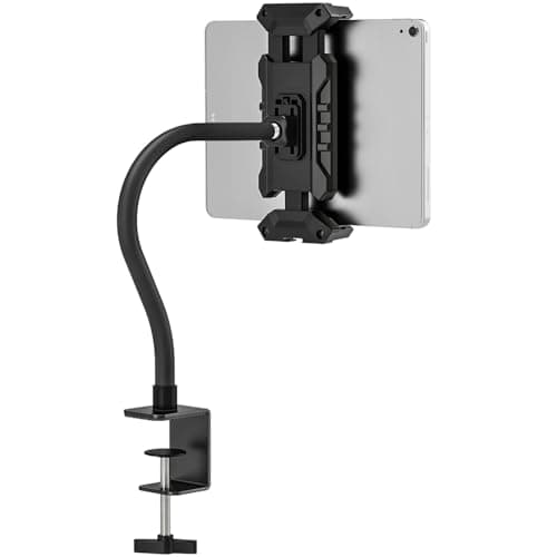 JUBORUI Tablet Holder Stand Desk, 360° Adjustable Gooseneck Tablet Holder, iPad Desk Stand Tablet Arm Mount for iPad Pro Air Mini 4.7" - 13.5" Tablet Smartphone