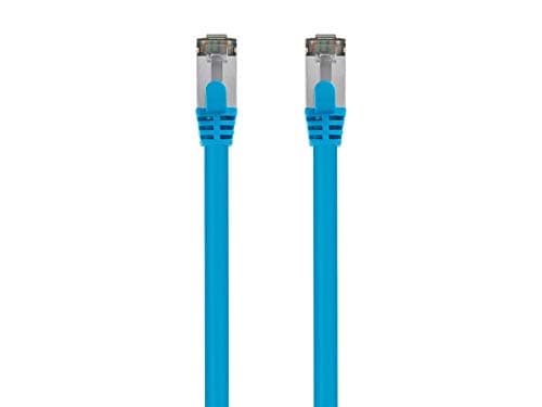 Monoprice Cat8 26AWG S/FTP Ethernet Network Cable - 25 Feet - Blue, 2GHz, 40Gbps, 3dB Headroom, Pure Bare Copper, PVC - Entegrade Series