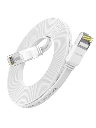 UGREEN Ethernet Cable 20M, Flat RJ45 LAN Gigabit Cat 6 Internet Cable | Pure Copper Core High-Speed 5000Mbps for 250Mhz/s Patch Cord Network Cable for Xbox PS5 PS4 Extender Router Modem