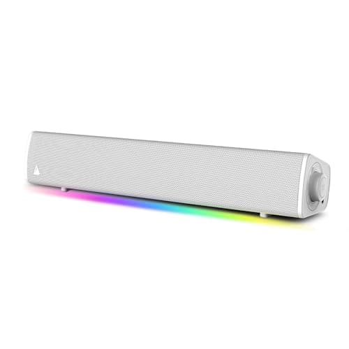 CREATIVE Sound Blaster GS3 (White) Compact RGB Gaming Soundbar with SuperWide technology, Powered via USB, Bluetooth 5.4, Headphone-out port, For PC and Mac