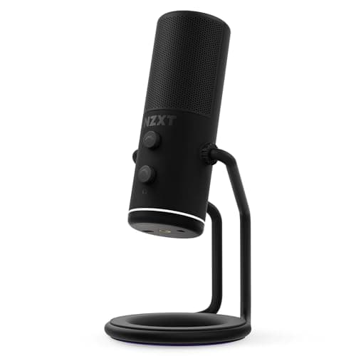 NZXT Capsule Microphone - AP-WUMIC-B1 - USB Streaming Microphone Audio - Unidirectional Cardioid Polar Pattern - High Resolution Voice Pickup - Black