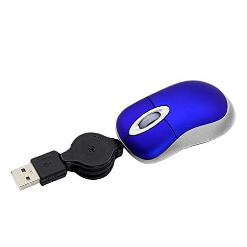 Mini Wired Mouse Retractable 70cm USB Cable, Ergonomic Portable Tiny Small Pocket Travel Optical Mice, for Children Kids Small Hands for PC Laptop Notebook Computer Office Desktop Accessories(Blue)