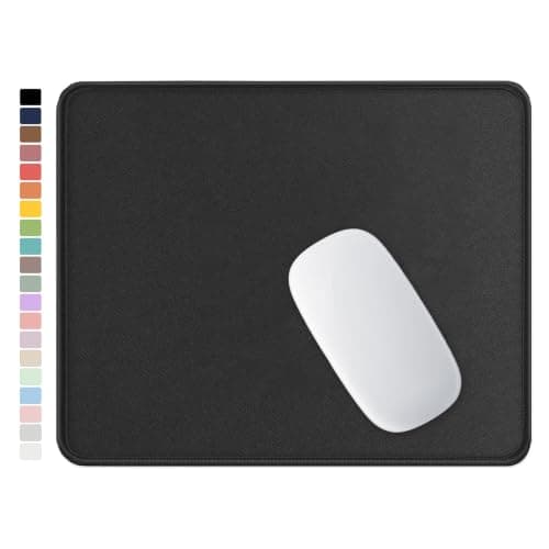 Hsurbtra Mouse Pad, Premium-Textured Square Mousepad 26 x 21 cm, Stitched Edge Anti-Slip Waterproof Rubber Mouse Mat, Pretty Cute Mouse Pad for Office Gaming Laptop Women Kids Black