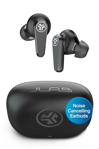 JLab Go Pods ANC Earbuds - Hybrid Active Noise Cancelling Bluetooth, Black