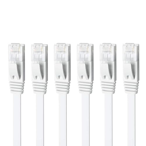 Yauhody Cat 6 Ethernet Cable 0.5m 6Pack, Network Cable 0.5m 6Pack, White