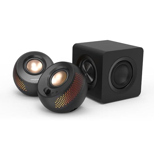 CREATIVE Pebble X Plus 2.1 USB-C Computer Speakers with Subwoofer and Customizable RGB Lighting, Bluetooth 5.3, USB Audio, Up to 15W RMS Power for PC and Mac