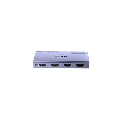 BENFEI HDMI Splitter 1 in 4 Out 4K@60Hz, 1x4 HDMI 2.0 Splitter with HDR, HDCP 2.2, 18Gbps, EDID Management [USB-C Powered, Aluminum Case], Mirror Only for PS5 Xbox Fire Stick